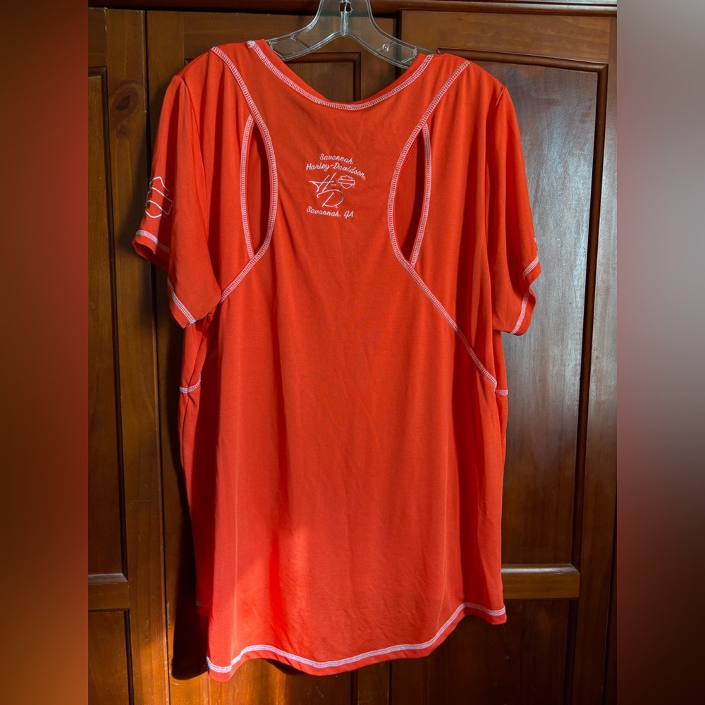 Harley-Davidson Bold Orange Tee with White Details #1445 - Picture 6 of 8